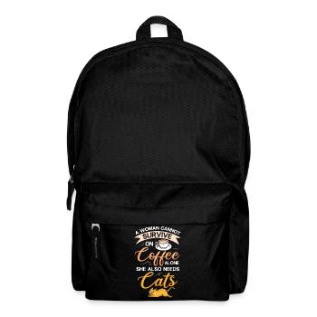Coffee Cat Machine Kitten Cup Beans - Backpack - black - Front