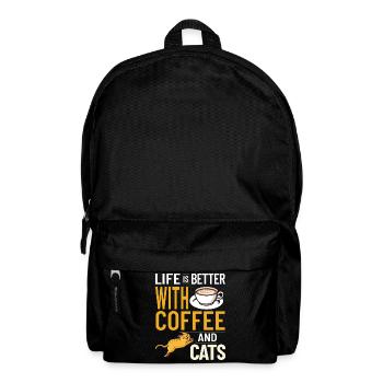 Coffee Cat Machine Kitten Cup Beans - Backpack - black - Front