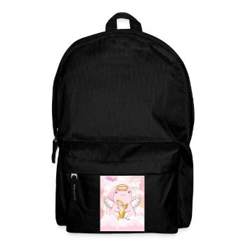 Angelcore Aesthetic Kawaii Frosch Engel Harfenist - Rucksack - Schwarz - Vorne