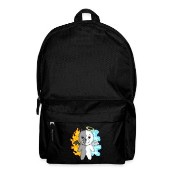 Chien Bichon Frise - Ange et Diable - Sac à dos - noir - Devant