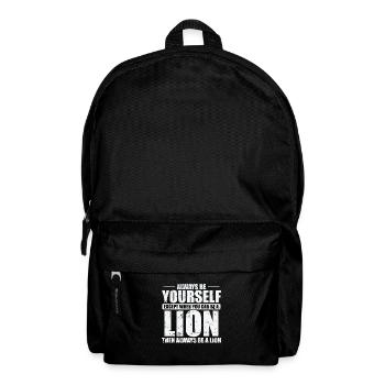 Be a Lion when you can Afrika Löwe Raubtier - Rucksack - Schwarz - Vorne
