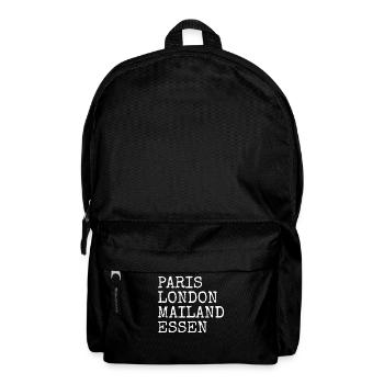 Essen Paris London Mailand Heimat Liebe Essener - Rucksack - Schwarz - Vorne