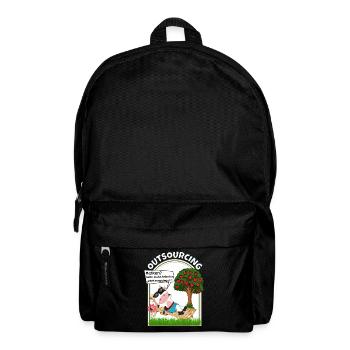 Outsourcing des Melkens vegane vegetarische Kuh - Rucksack - Schwarz - Vorne