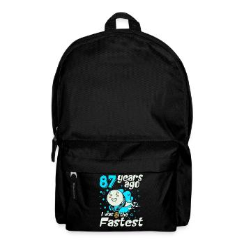 87 years ago I was the fastest 87th birthday - Backpack - black - Front