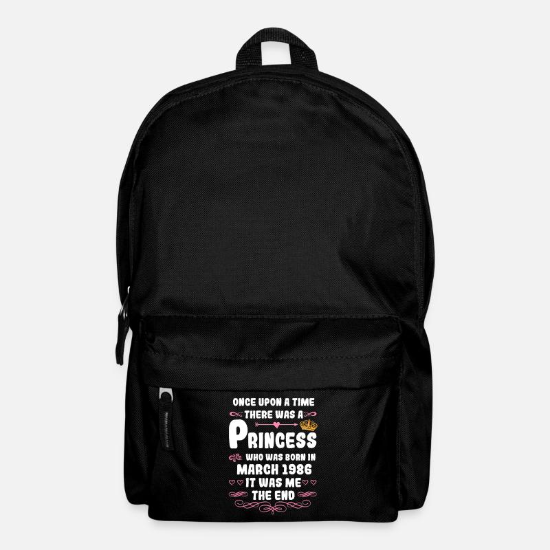 Once upon a time there was a princess. March 1986 Birth - Backpack - black