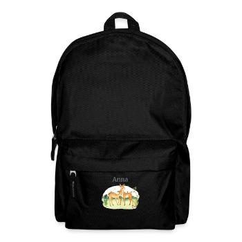 Waldtier Reh Blumen Name Anna - Rucksack - Schwarz - Vorne