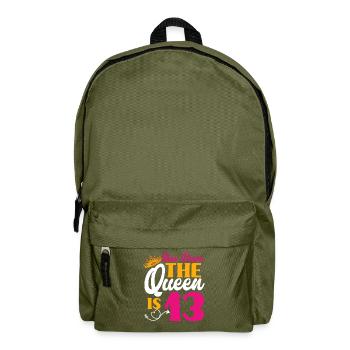 Crown Queen 13th birthday - Backpack - olive green - Front