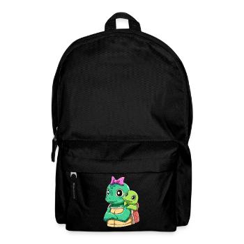 Liebevolle Schildkröte mit Schildkröten Kind - Rucksack - Schwarz - Vorne