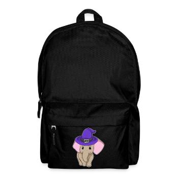 Elefant Hexe Hexenhut - Rucksack - Schwarz - Vorne