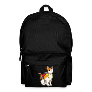 Chat avec cartable - Sac à dos - noir - Devant