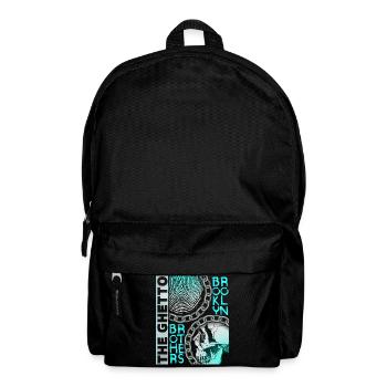 Vintage-Design New York Brooklyn mit Totenkopf - Rucksack - Schwarz - Vorne