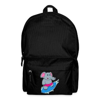 Elephant Surfing Surfboard Summer - Backpack - black - Front