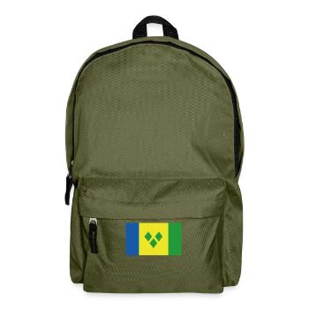 Official Saint Vincent Flag Vincentian Country - Backpack - olive green - Front