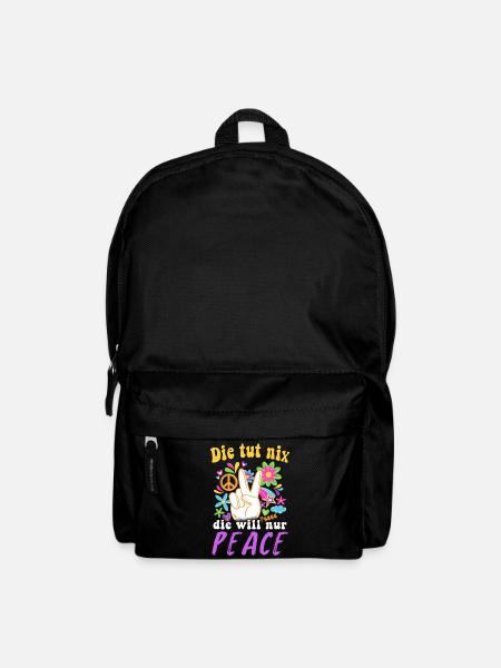 Hippie Tshirt Peace Bewegung Woodstock Boho Groove - Rucksack - Schwarz