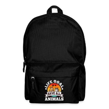 Life goal save all animals - Backpack - black - Front