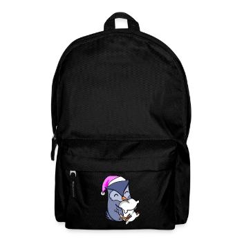 Owl with pillow and sleeping cap - Backpack - black - Front