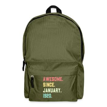 Großartig seit Januar 1920 - Rucksack - Olivgrün - Vorne