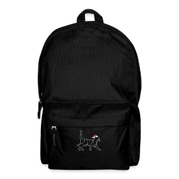 Katze mit Weihnachtsbeleuchtung Xmas - Rucksack - Schwarz - Vorne