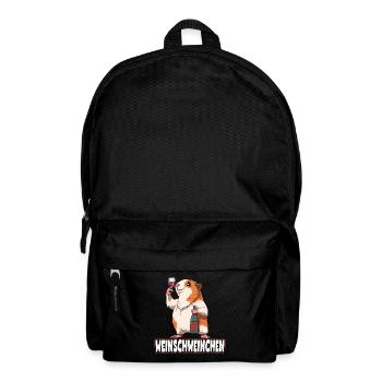 Weinschweinchen Meerschweinchen mit Wein - Rucksack - Schwarz - Vorne