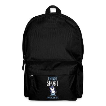 I'm Not Short I'm Penguin Size Zoo Animal - Backpack - black - Front
