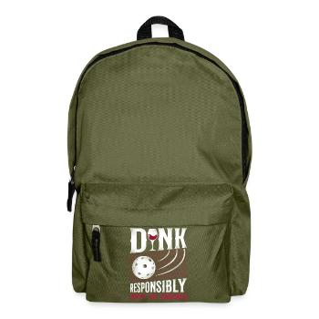 Pickleball Pun Wine Dink - Rucksack - Olivgrün - Vorne