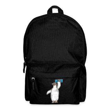 Pinguin Bodybuilder Hantel Bodybuilding - Rucksack - Schwarz - Vorne