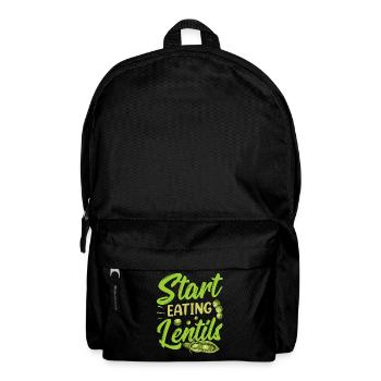 Fang an Linsen zu essen Linse Linsensuppe - Rucksack - Schwarz - Vorne