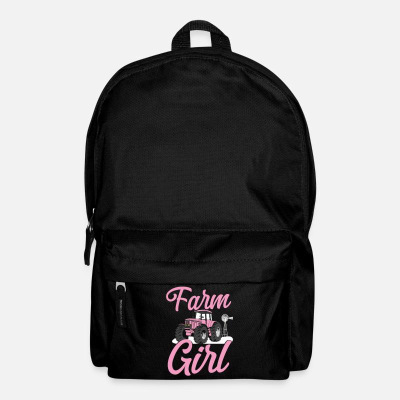 Farming Farmer Girl Tractor Farm - Backpack - black