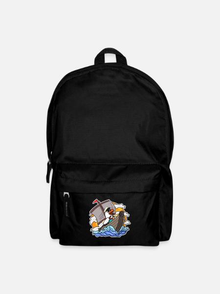 Möwe im Boot - Rucksack - Schwarz