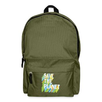 Save The Planet Earth Day Retro - Rucksack - Olivgrün - Vorne