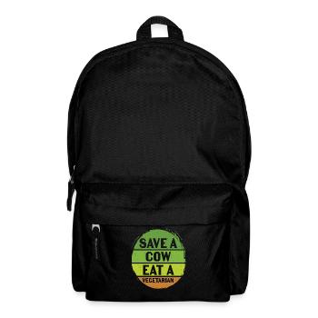 Save A Cow Eat A Vegetarian Vegetables Quotes - Backpack - black - Front