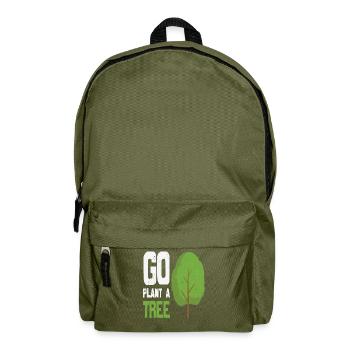 Go Plant A Tree Forest Zitate - Rucksack - Olivgrün - Vorne