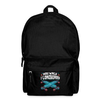 Du Gehst Ich Longboard Lustiges Longboarding - Rucksack - Schwarz - Vorne