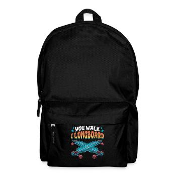 Du Gehst Ich Longboard Lustiges Longboarding - Rucksack - Schwarz - Vorne