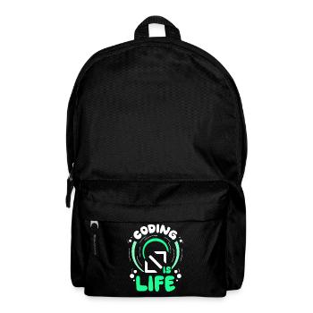 Coding Is Life Code Coder Programmer - Backpack - black - Front