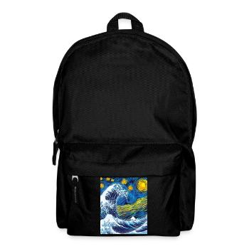 Kanagawa Waves Aesthetic Japanese Art Great Wave - Backpack - black - Front