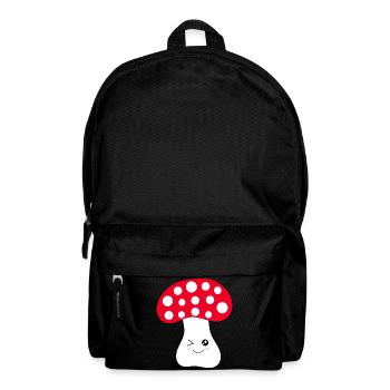 Kawaii, mushroom, toadstool - Backpack - black - Front