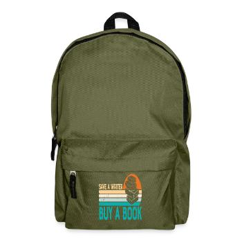 Save A Writer Buy A Book Writer Zitate - Rucksack - Olivgrün - Vorne