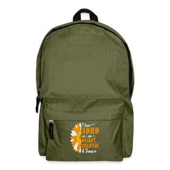 Ich habe ADHS, also bin ich hell kreativ und lustig - Rucksack - Olivgrün - Vorne