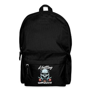 Stricken Wolle Nadeln Hobby Strickerin - Rucksack - Schwarz - Vorne