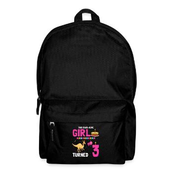 Parasaurolophus Girls Design Birthday Party - Backpack - black - Front