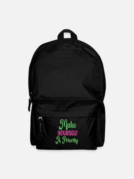 Machen Sie sich zu einer Priorität Psychische Gesundheit - Rucksack - Schwarz