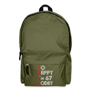 67 birthday - Backpack - olive green - Front