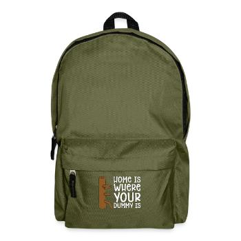 Wing Chun Home Is Where Your Dummy Fighter Fight - Backpack - olive green - Front