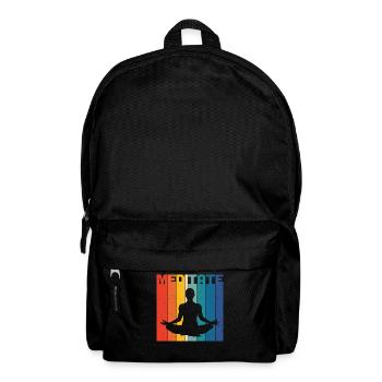 Meditiere Retro - Rucksack - Schwarz - Vorne