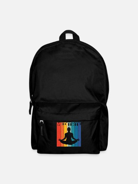 Meditiere Retro - Rucksack - Schwarz