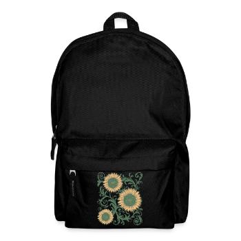 Baroque Aesthetic Sunflower Pattern Dark Academia - Backpack - black - Front