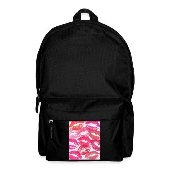 Coquette Esthétique Pink Kisses Valentines Day Lèvres - Sac à dos - noir - Devant