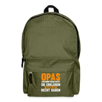 Großvater Großpapa Opi Opa - Rucksack - Olivgrün - Vorne