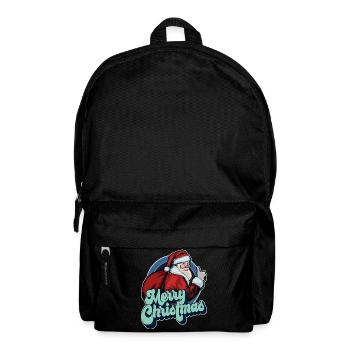 Frohe Weihnachten Weihnachtsmann Daumen hoch Weihnachtsgeschenk - Rucksack - Schwarz - Vorne